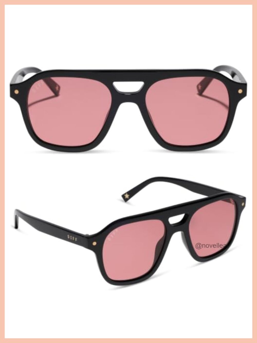 DIFF Coast Oversized Aviator Sunglasses Women Acetate UV400